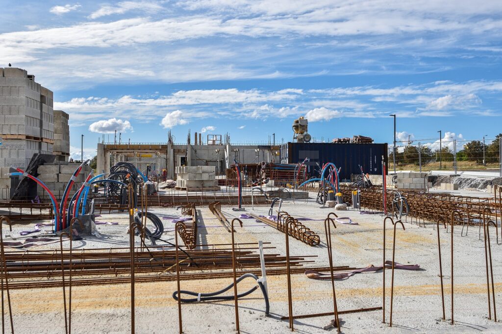 construction site, building, work